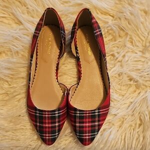 Isaac Mizrahi Red Plaid Women's Flats